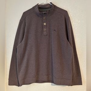 Tommy Bahama Men's purple,  Long Sleeve Ribbed Henley Sweater Size XL